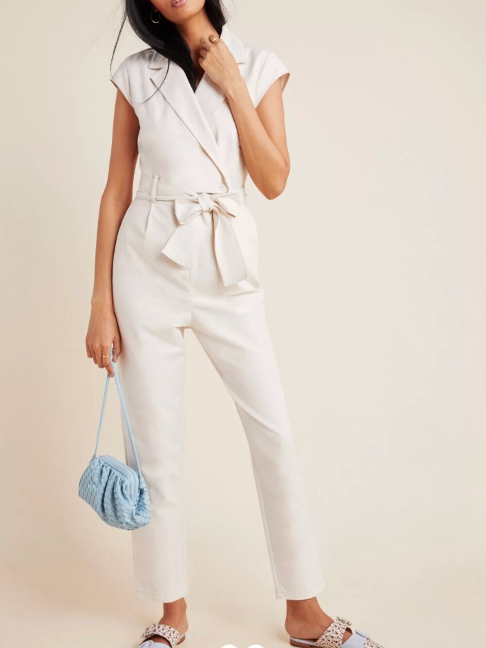 Anthropologie Eliza Jumpsuit - Ivory - Size 6